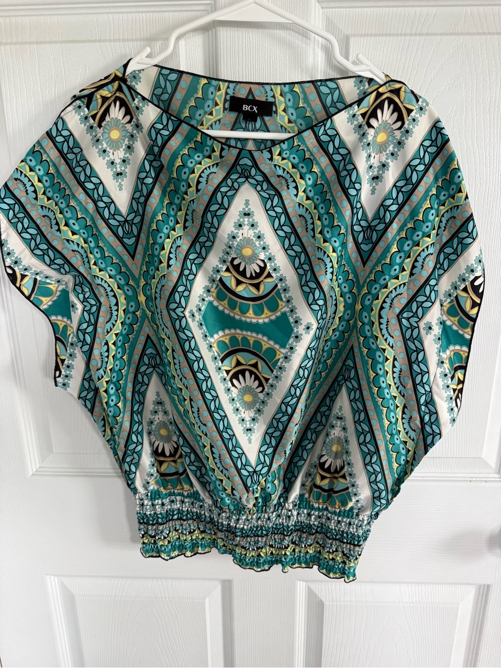 Vintage Y2K BCX Boho Top Paisley Floral Batwing Blouse Top Large Whimsigoth